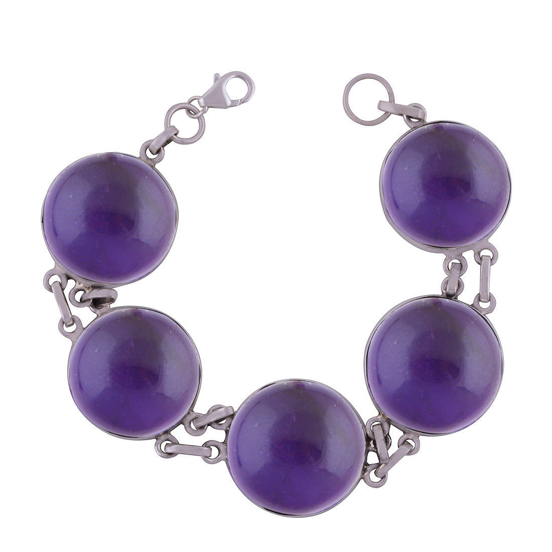 LABRADORITE NATURAL GEMSTONE 925 STERLING SOLID SILVER ROUND CABOCHON HANDMADE BRACELETLabradorite Natural Gemstone 925 Sterling Solid Silver Round Cabochon Handmade Bracelet