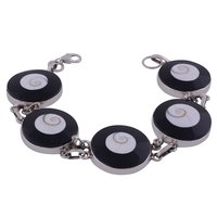 LABRADORITE NATURAL GEMSTONE 925 STERLING SOLID SILVER ROUND CABOCHON HANDMADE BRACELETLabradorite Natural Gemstone 925 Sterling Solid Silver Round Cabochon Handmade Bracelet