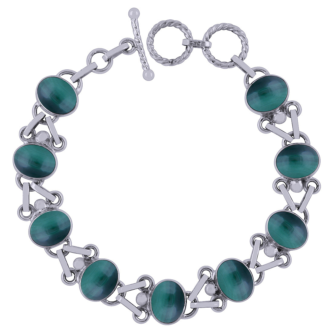 Labradorite Natural Gemstone 925 Sterling Solid Silver Oval Cabochon Handmade Bracelet