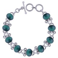 Labradorite Natural Gemstone 925 Sterling Solid Silver Oval Cabochon Handmade Bracelet