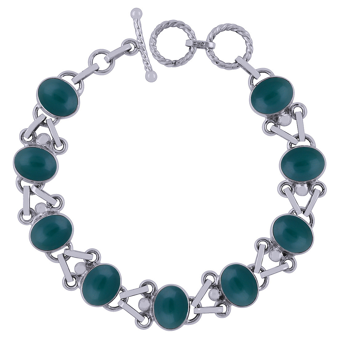 Labradorite Natural Gemstone 925 Sterling Solid Silver Oval Cabochon Handmade Bracelet