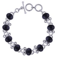 Labradorite Natural Gemstone 925 Sterling Solid Silver Oval Cabochon Handmade Bracelet