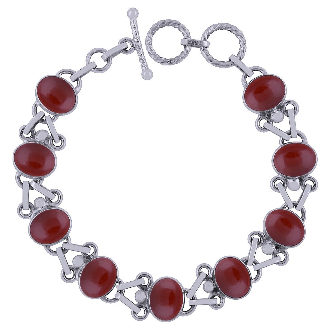 Labradorite Natural Gemstone 925 Sterling Solid Silver Oval Cabochon Handmade Bracelet