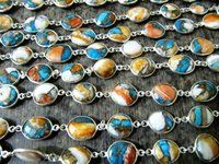 Natural Oyster Copper Turquoise Chain Free shape briolette 10to13mm