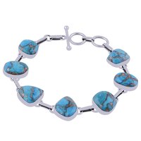 Lapis Natural Gemstone 925 Sterling Solid Silver Irregular Cabochon Handmade Bracelet