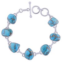 Lapis Natural Gemstone 925 Sterling Solid Silver Irregular Cabochon Handmade Bracelet