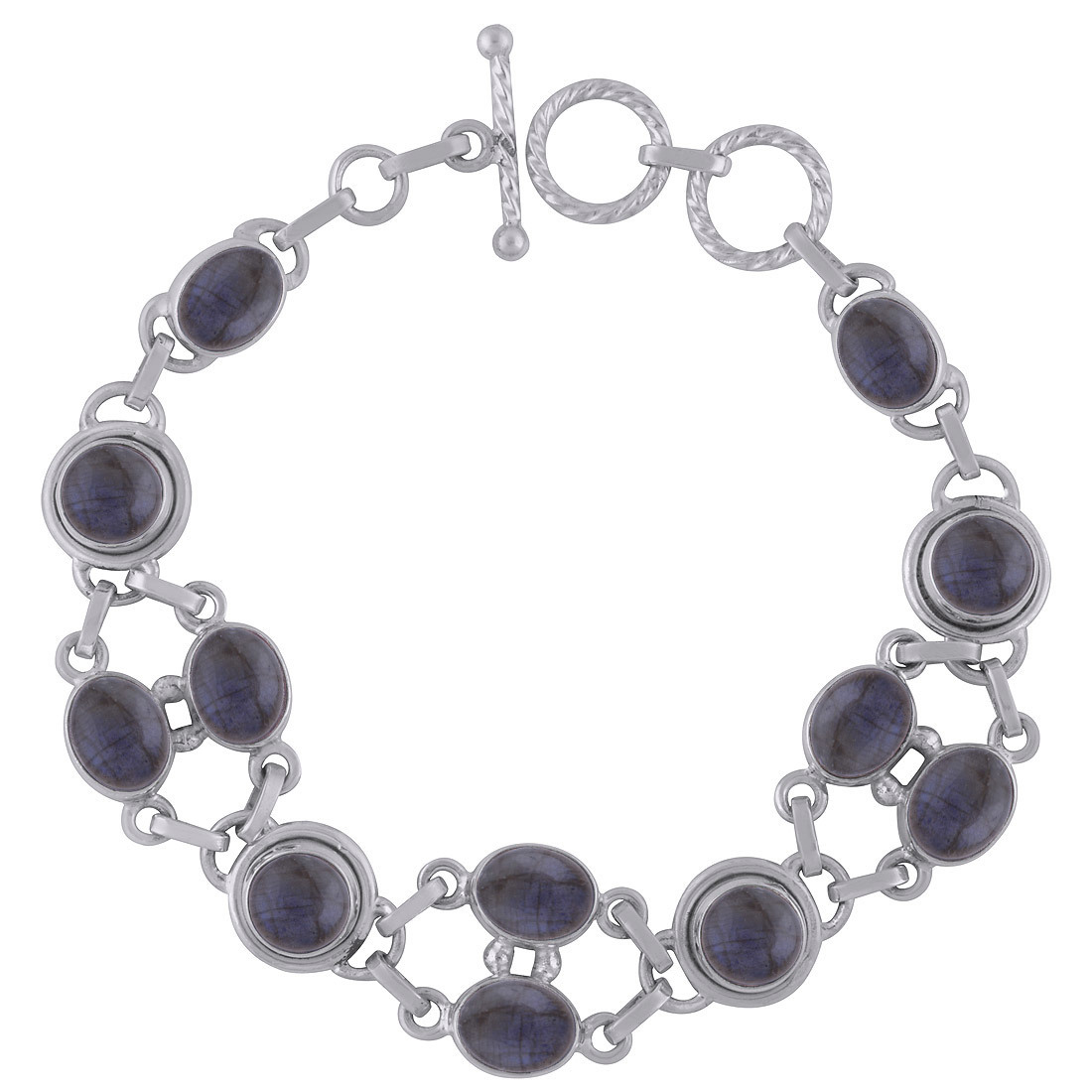 Garnet Natural Gemstone 925 Sterling Solid Silver Round Cabochon Handmade Bracelet