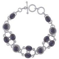 Garnet Natural Gemstone 925 Sterling Solid Silver Round Cabochon Handmade Bracelet