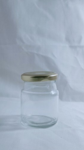 Jam Glass Jar - Glass, 100 ml, Clear, 50x70 mm | Metal Screw-on Lid for Storing and Preserving Jams, Jellies, and Other Foods