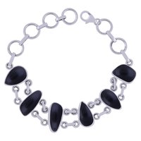 Larimar Natural Gemstone 925 Sterling Solid Silver Irregular Cabochon Handmade Bracelet