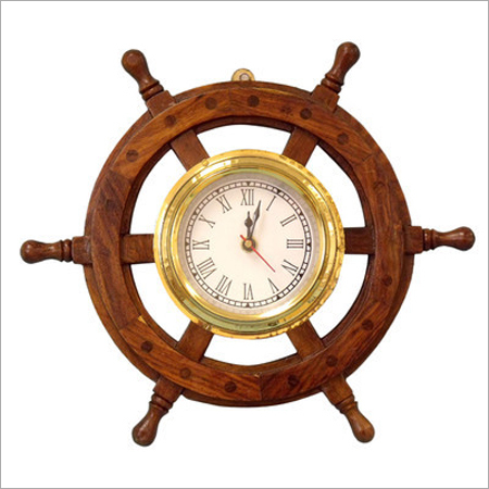 Nautical Ship Wheel Style Wall Clock Home Decor