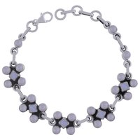 Garnet Natural Gemstone 925 Sterling Solid Silver Round Cabochon Handmade Bracelet