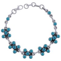 Garnet Natural Gemstone 925 Sterling Solid Silver Round Cabochon Handmade Bracelet