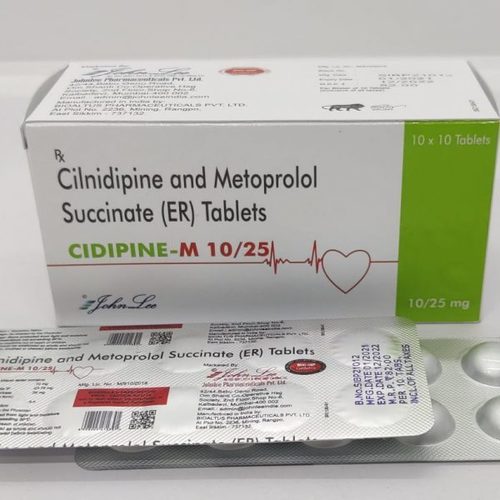 cilnidipine 10 MG ,  metoprolol succinate 23.75 and metoprolol Tartrate 25 mg