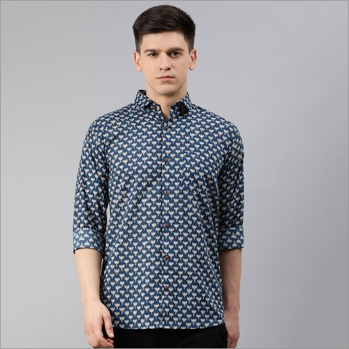 Millennial Mens Blue Cotton Full Sleeves Shirts Gender: Male