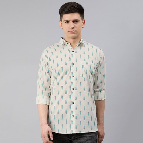 Millennial Mens Printed White Cotton Full Sleeves Shirts Gender: Male