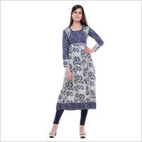Ladies Indigo Printed Anarkali Kurti