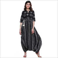 Ladies Black Dhoti Style Cotton Kurti