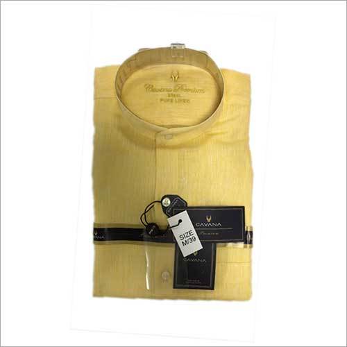 Mens Office Formal Shirt - Linen Fabric, Full Sleeves Design | Plain Style, Perfect for Business Meetings