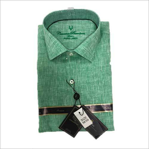 Mens Formal Linen Shirt - Premium Linen Fabric Full Sleeves Design Plain Pattern