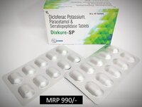 dixcure sp  Diclofenac Sodium  Paracetamol  Serratiopeptidase Tablets
