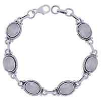 Malachite Natural Gemstone 925 Sterling Solid Silver Oval Cabochon Handmade Bracelet