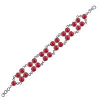 Rainbow Natural Gemstone 925 Sterling Solid Silver Round Cabochon Handmade Bracelet