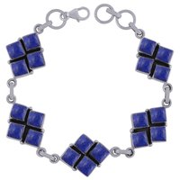 Amethyst/rainbow/garnet Natural Gemstone 925 Sterling Solid Silver Square Cabochon Handmade Bracelet