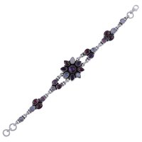Multiple Natural Gemstone 925 Sterling Solid Silver Round/pear/oval Cabochon Handmade Bracelet