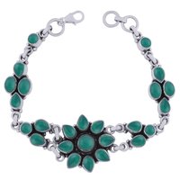 Multiple Natural Gemstone 925 Sterling Solid Silver Round/pear/oval Cabochon Handmade Bracelet