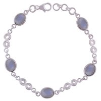 Tiger Eye Natural Gemstone 925 Sterling Solid Silver Oval Cabochon Handmade Bracelet