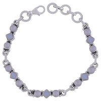 Amethyst Natural Gemstone 925 Sterling Solid Silver Round/square Cabochon Handmade Bracelet