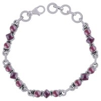 Amethyst Natural Gemstone 925 Sterling Solid Silver Round/square Cabochon Handmade Bracelet