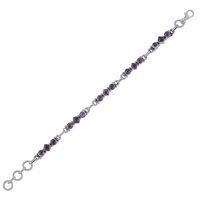 Amethyst Natural Gemstone 925 Sterling Solid Silver Round/square Cabochon Handmade Bracelet