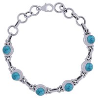 Garnet Natural Gemstone 925 Sterling Solid Silver Round Cabochon Handmade Bracelet