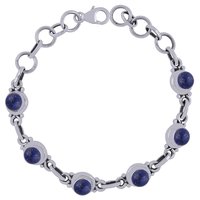 Garnet Natural Gemstone 925 Sterling Solid Silver Round Cabochon Handmade Bracelet