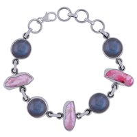 Shiva Eye Shell Natural Gemstone 925 Sterling Solid Silver Round Cabochon Handmade Bracelet
