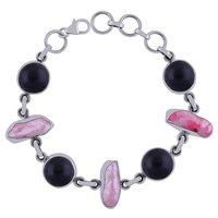Shiva Eye Shell Natural Gemstone 925 Sterling Solid Silver Round Cabochon Handmade Bracelet