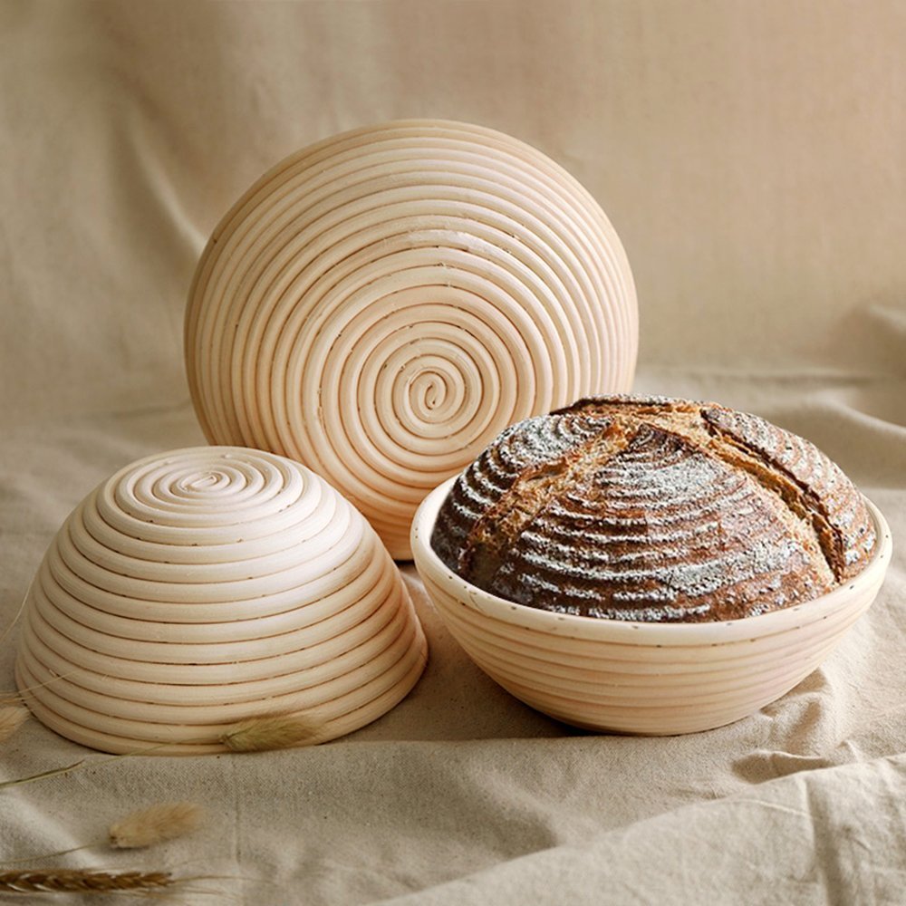 20 x 20 x 8 cm Bread Proofing Basket Sourdough Banneton Rattan Round