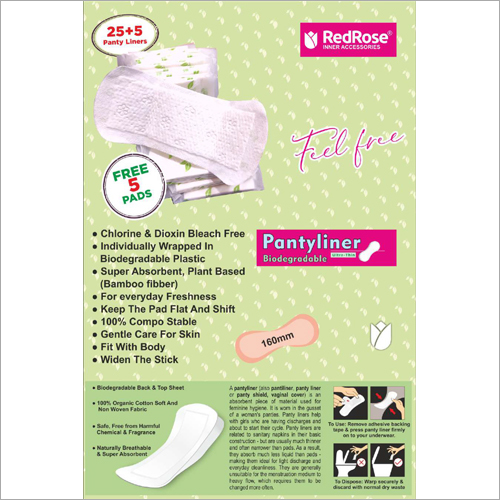 Daily Use Disposable Cotton Panty Liner Pad Absorbency: 10-30