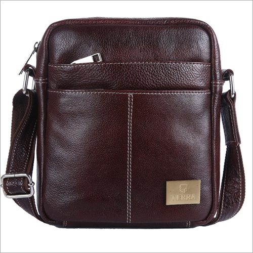 Brown Office Leather Side Bag