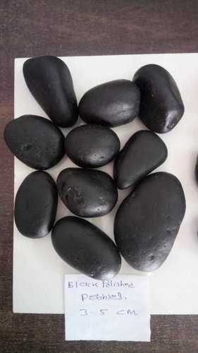 Low price Natural Stone black mate finish Pebble Stone high polished black Landscape Pebble Stone
