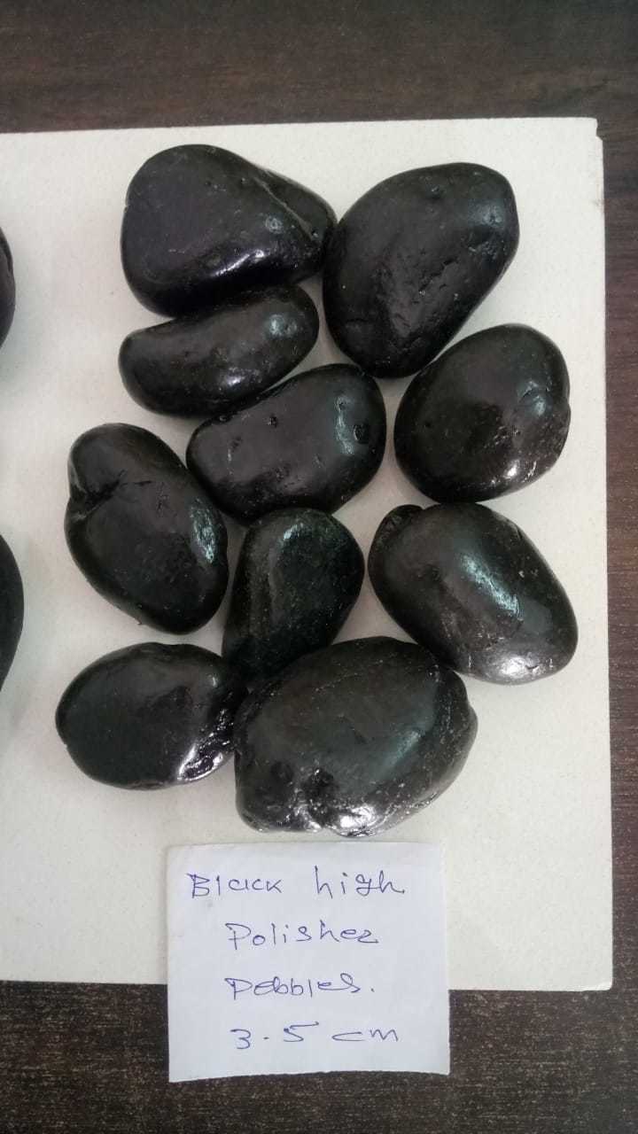 Low price Natural Stone black Pebble polished Stone & high polished black Landscape Pebble Stone
