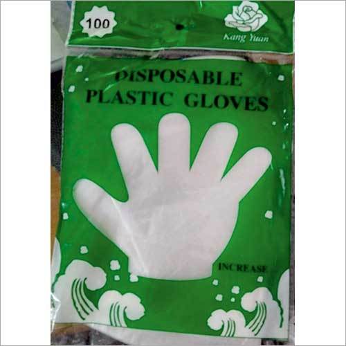 White Disposable Plastic Gloves
