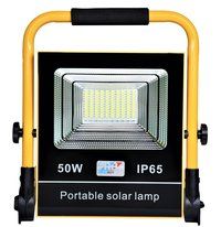 REALBUY Rechargeable Solar LED Flood Light 50W with 10000 mAh LiFePO4 Battery (IP 65)