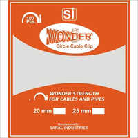 20 Mm Wonder Circle Cable Clips - Metal & Plastic, 20 Mm Size, White Color | Ideal For Cable Fitting, 100 Pieces Per Pack, Also Available In 25 Mm