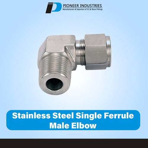 Stainless Steel Single Ferrule Male Elbow
