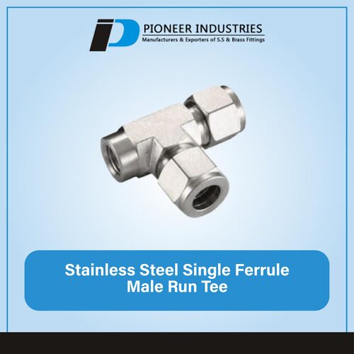 Stainless Steel Single Ferrule Male Run Tee