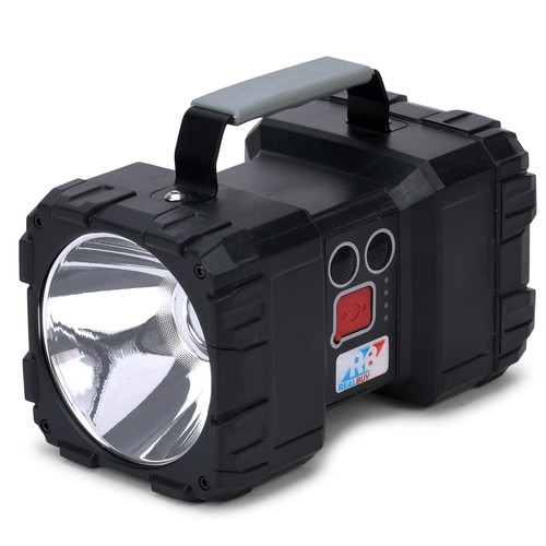 Black Realbuy Led Search Light 10W With Lifepo4 Battery - Multi Functional Rechargeable Portable Light