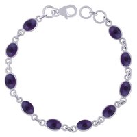 Rainbow Natural Gemstone 925 Sterling Solid Silver Oval Cabochon Handmade Bracelet